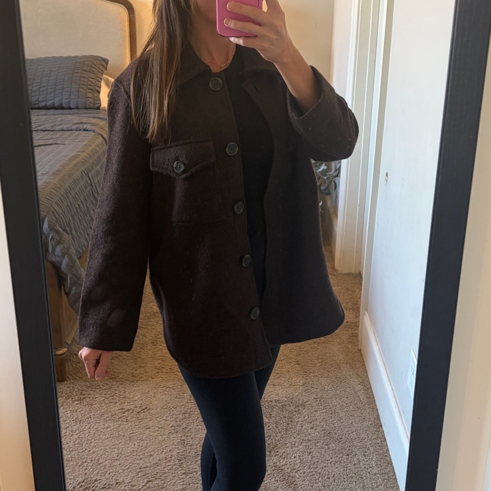 Madewell Dark Brown women’s wool coat Jacket xsmall